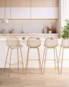 Set of 4 Bar Chairs KLEVE Beige
