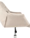 Chaise de bureau en velours beige LABELLE_934229