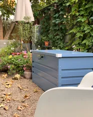 Coffre de rangement CEBROSA 132 cm 62 cm Métal Bleu_1177417