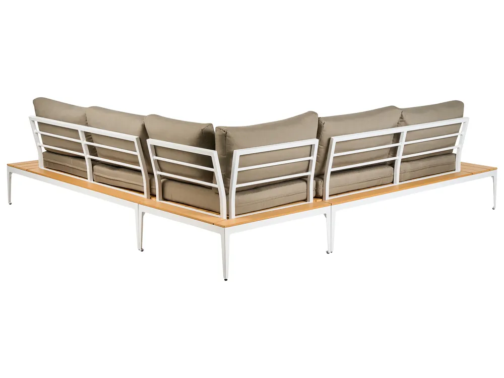 Garden Corner Sofa with Table 5 Seater POSITANO Grey_688267