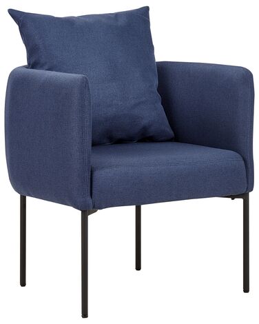 Fauteuil en lin synthétique bleu foncé MALMOS