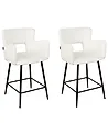 Set of 2 Bar Chairs SANILAC Velvet White