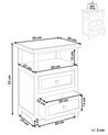 2 Drawer Bedside Table White with Brown LAYOLA_829788