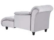 Left-Hand Chaise Longue LORMONT Velvet Light Grey_763320