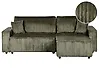 Corner Sofa Bed ABACKA with Storage Corduroy Green Left Hand