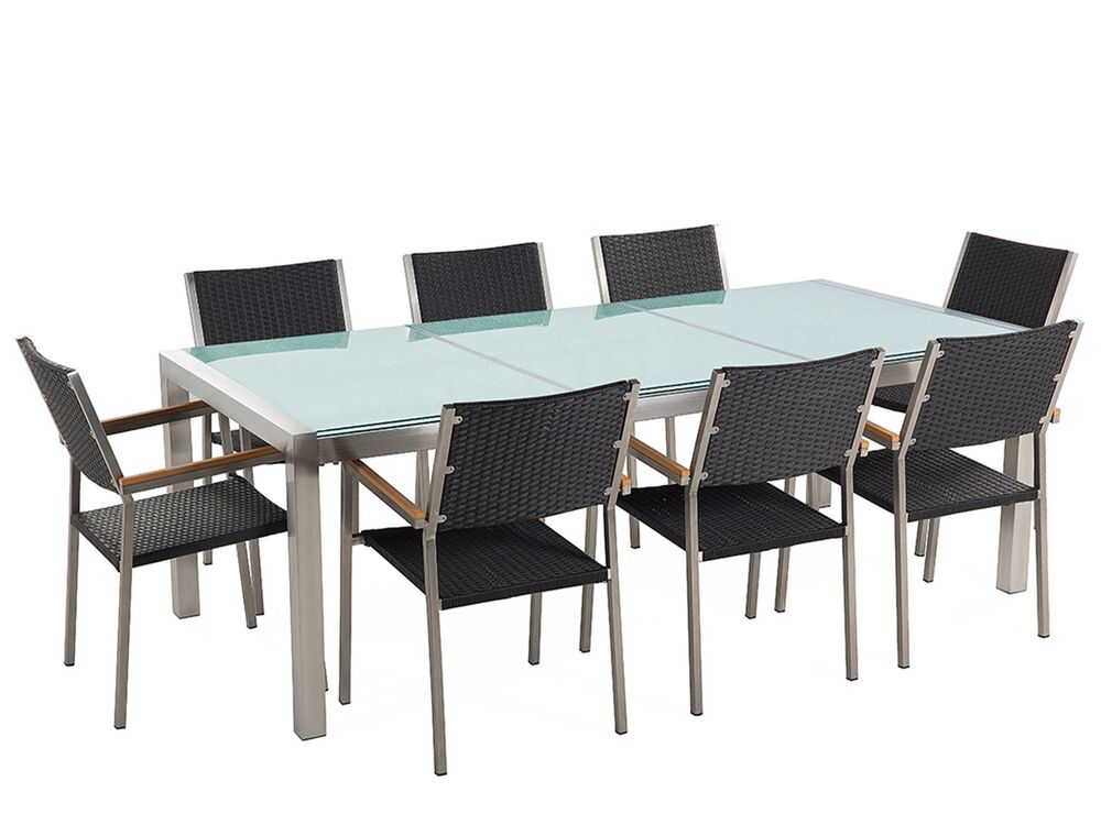 8 seater glass outdoor table outlet