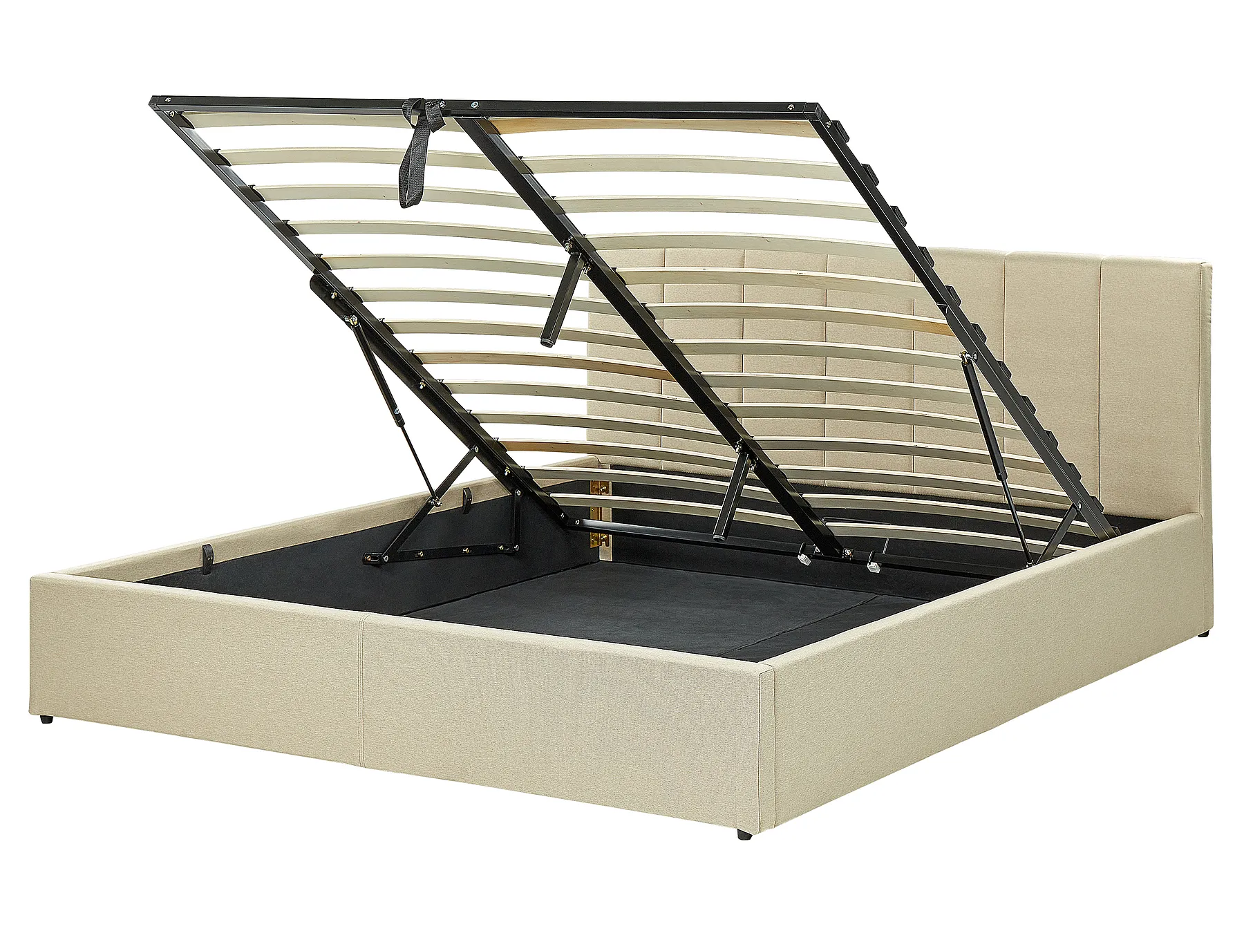 Bett mit Stauraum DREUX Stoff Beige 160 x 200 cm_861169