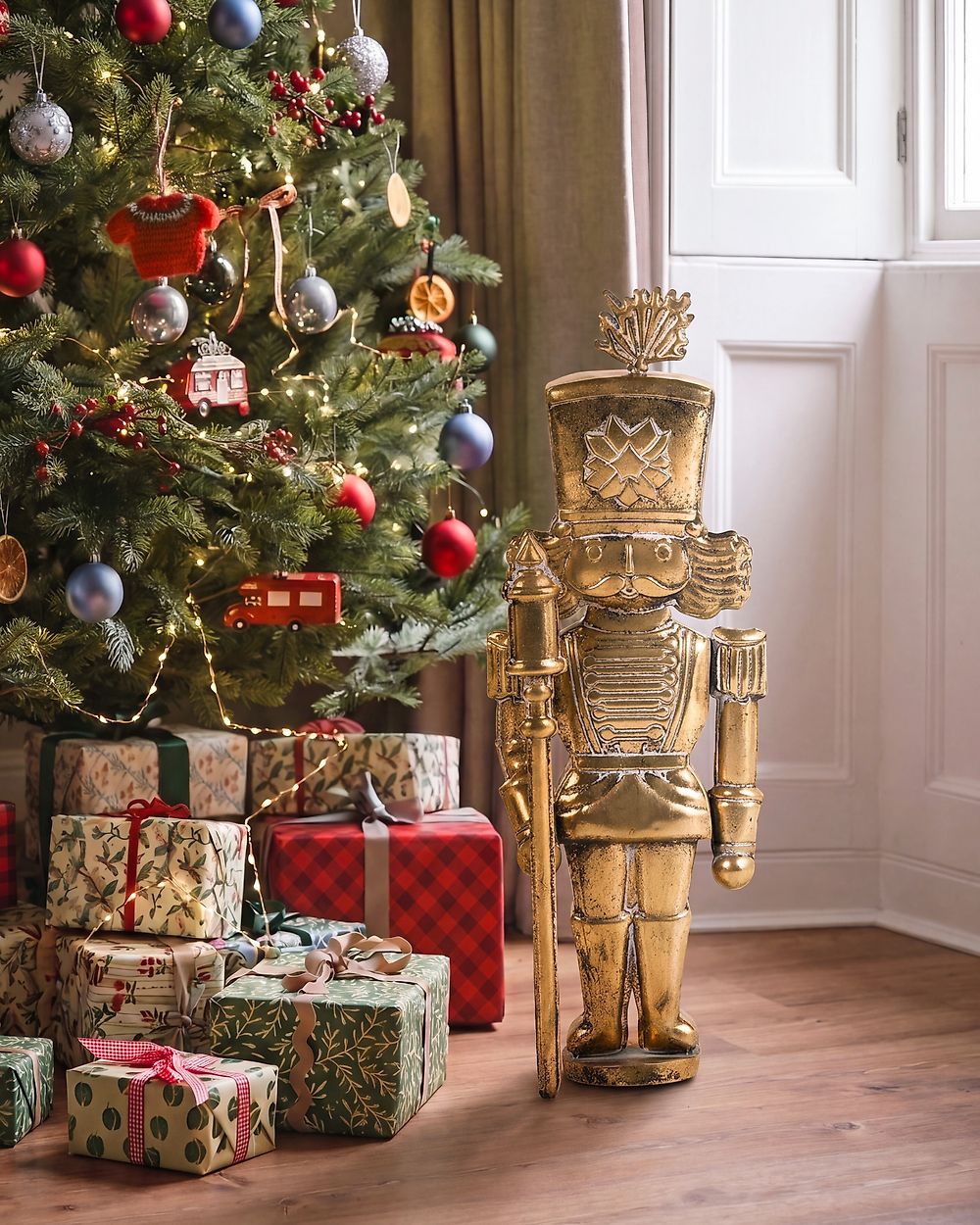 Décoration de Noël KUOPIO 80 cm Casse-noisette Doré