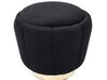 Moderno Pouf in Velluto Nero IRVING_766804