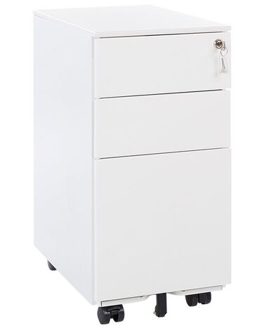 3 Drawer Metal Filing Cabinet White BOLSENA II