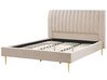 Sametová postel 180 x 200 cm béžová MARVILLE_836032