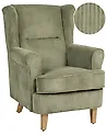 Wingback Chair ABSON Corduroy Green