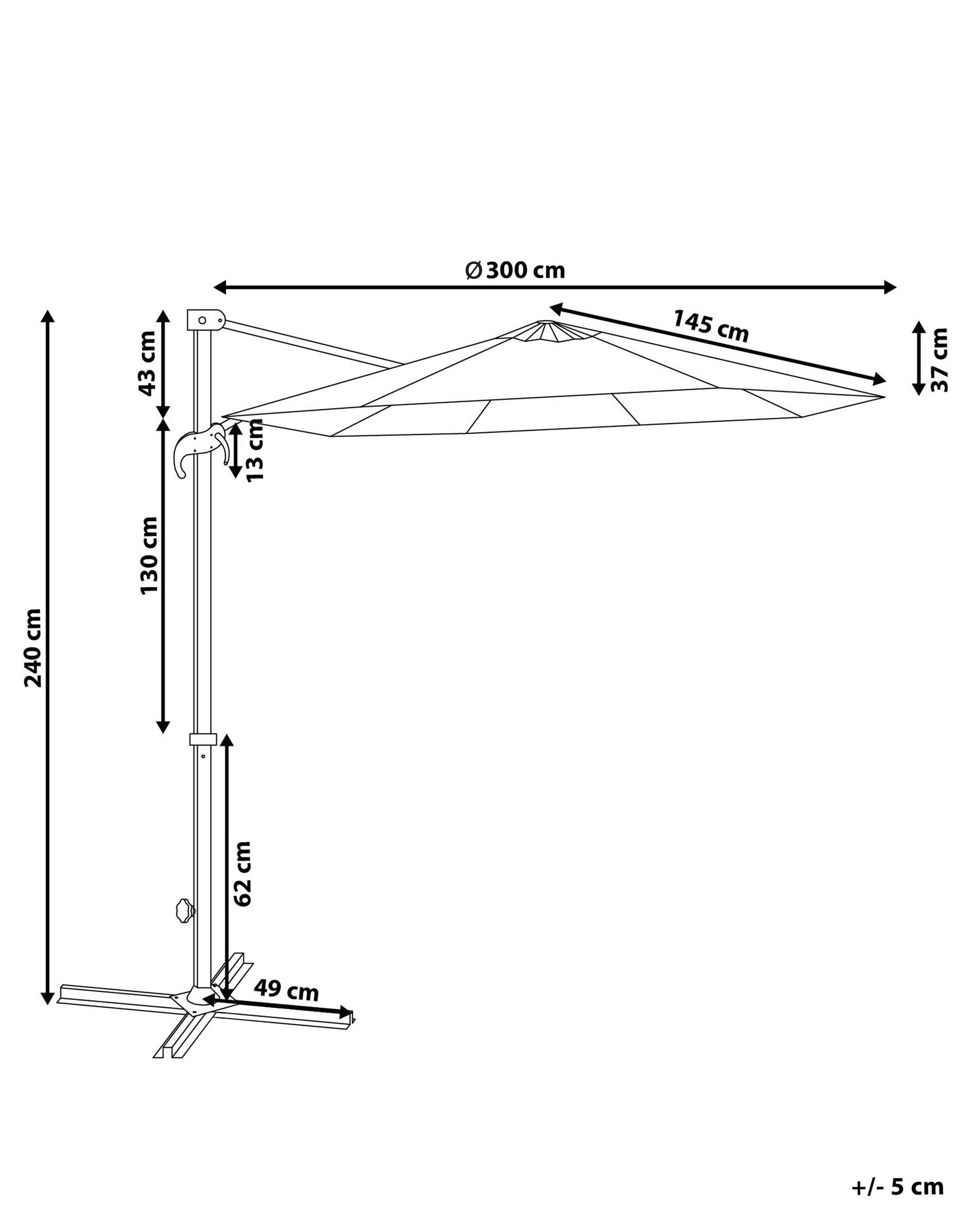 Parasol ogrodowy na wysięgniku 300 cm SAVONA Ciemnobeżowy_700287