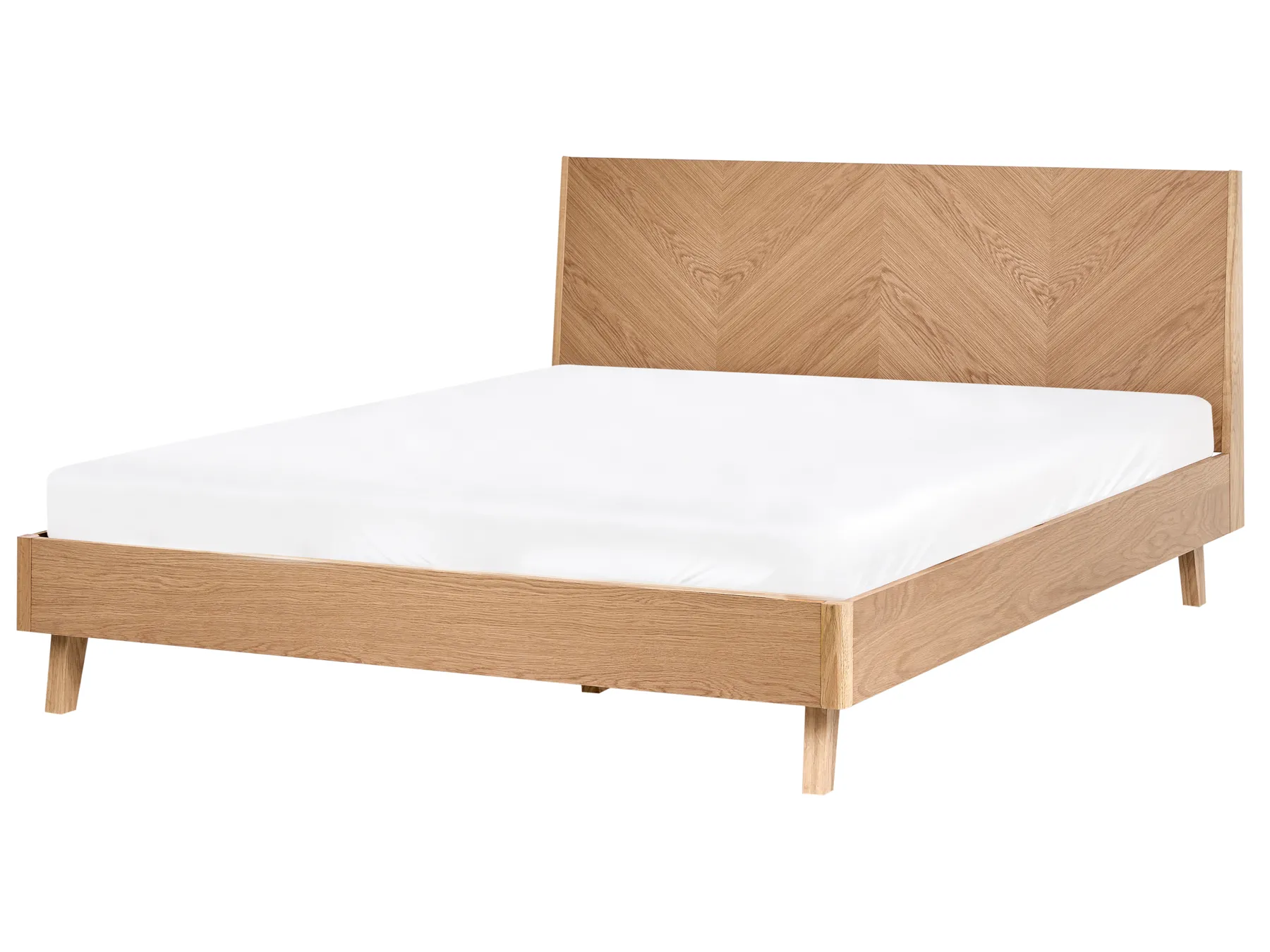 Bett mit Lattenrost WIZERNES 160 x 200 cm Helle Eiche_979994