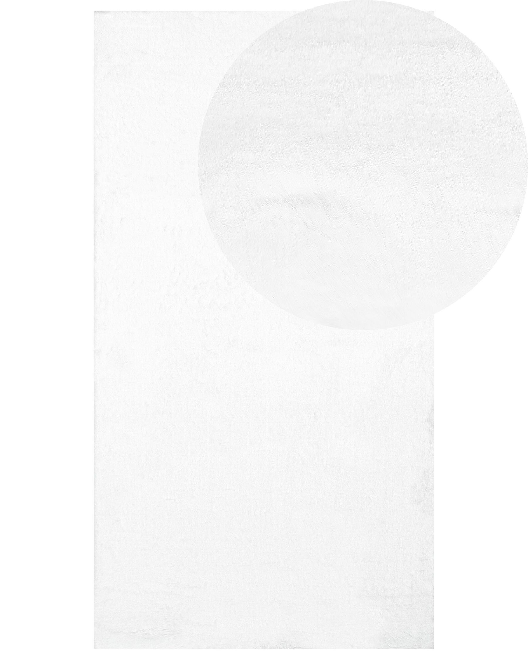 Koberec z umělé zaječí kožešiny 80 x 150 cm bílý MIRPUR_858913