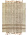 Teppich Jute sandbeige 160 x 230 cm geometrisches Muster Kurzflor ORTAOBA_850134