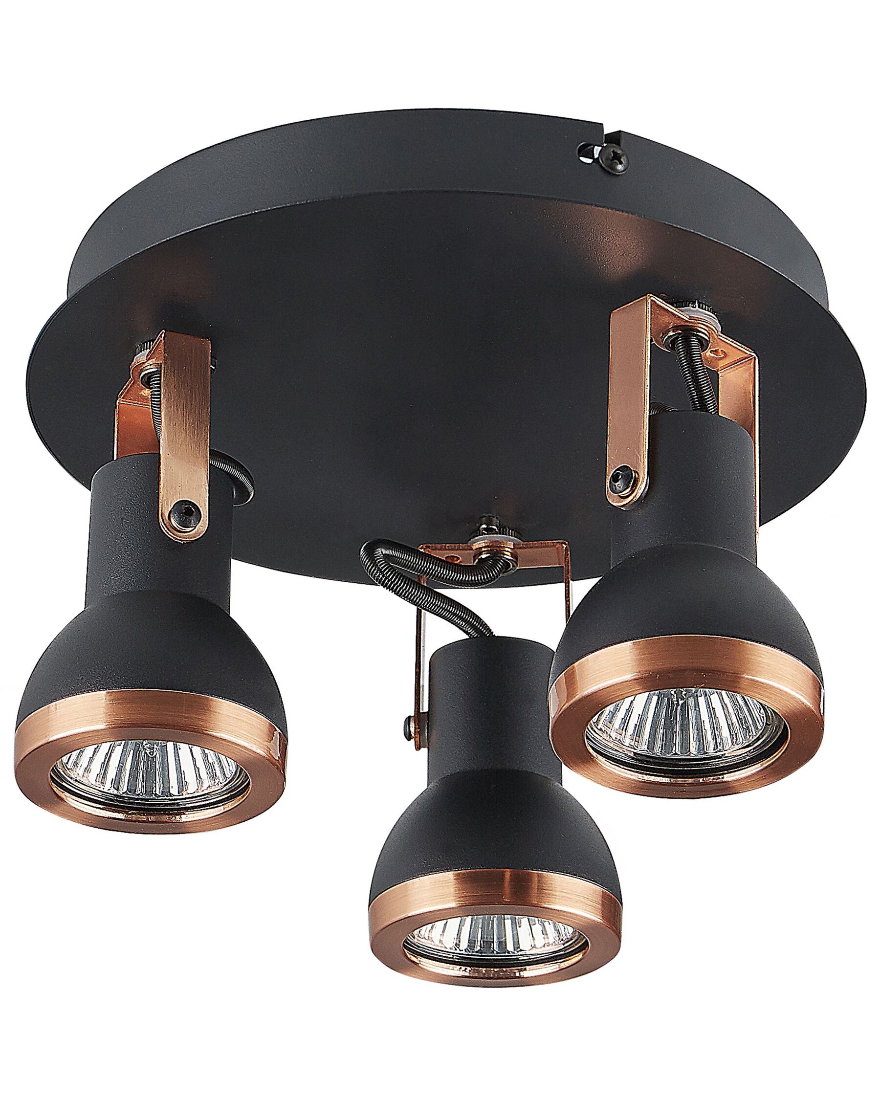 Kulatá stropní lampa se 3 žárovkami černá/měděná BARO_828906