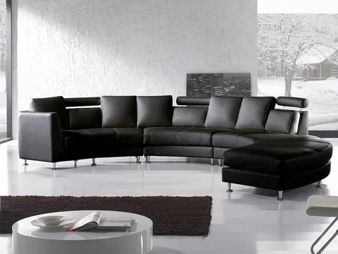 Black long couch cheap