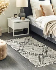 Tappeto ARBAA Nero 80 x 150 cm Cotone_831146