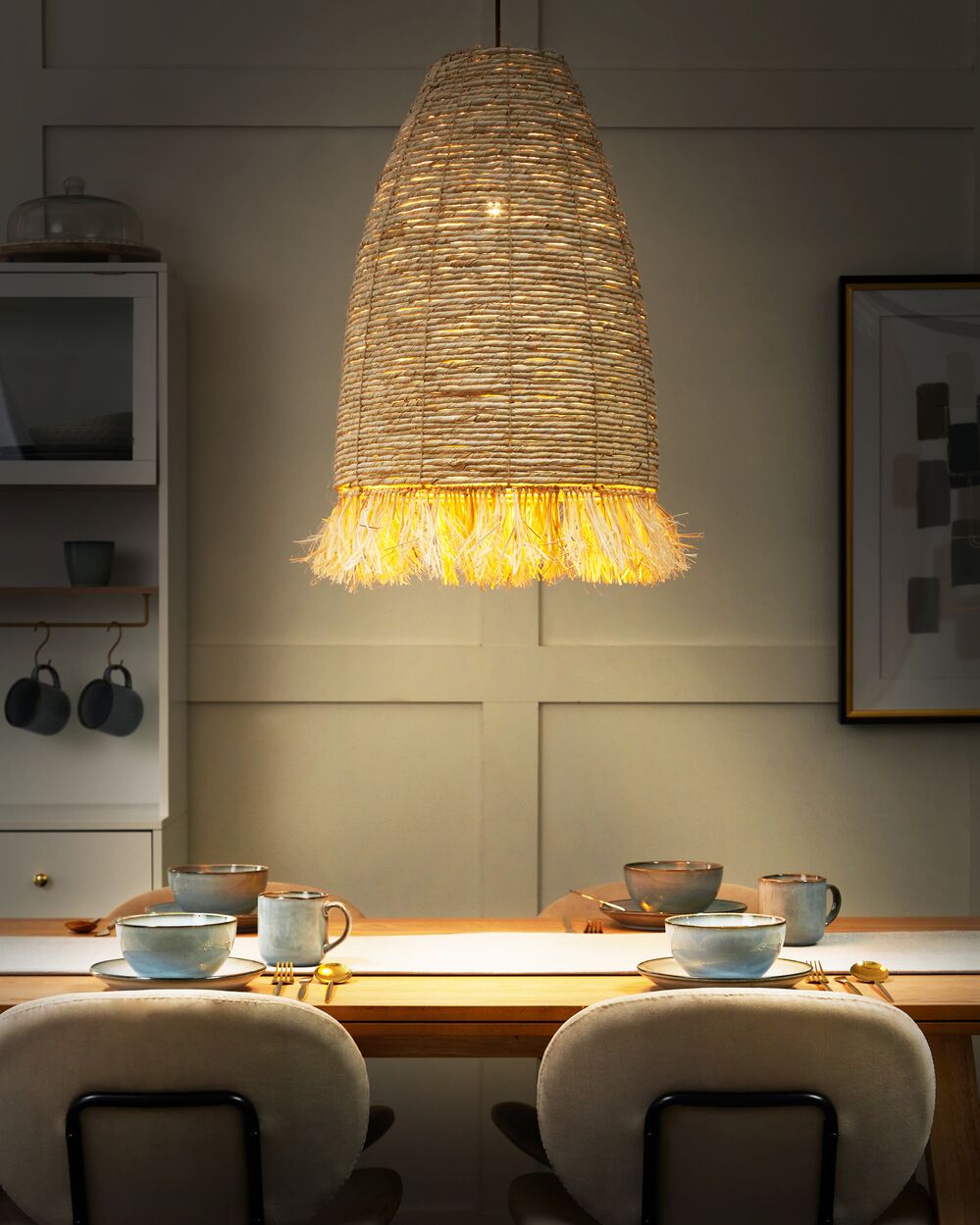 Loftlampe TUTONG Flet Naturlig