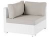 Lounge Set Rattan weiss 4-Sitzer rechtsseitg modular Auflagen sandbeige SANO II_933637