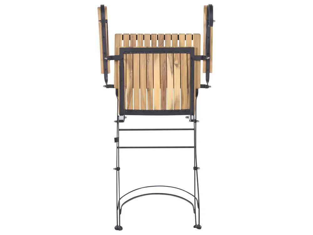 Bistro Set Folding LASCARI Acacia Wood Light Brown_1075230