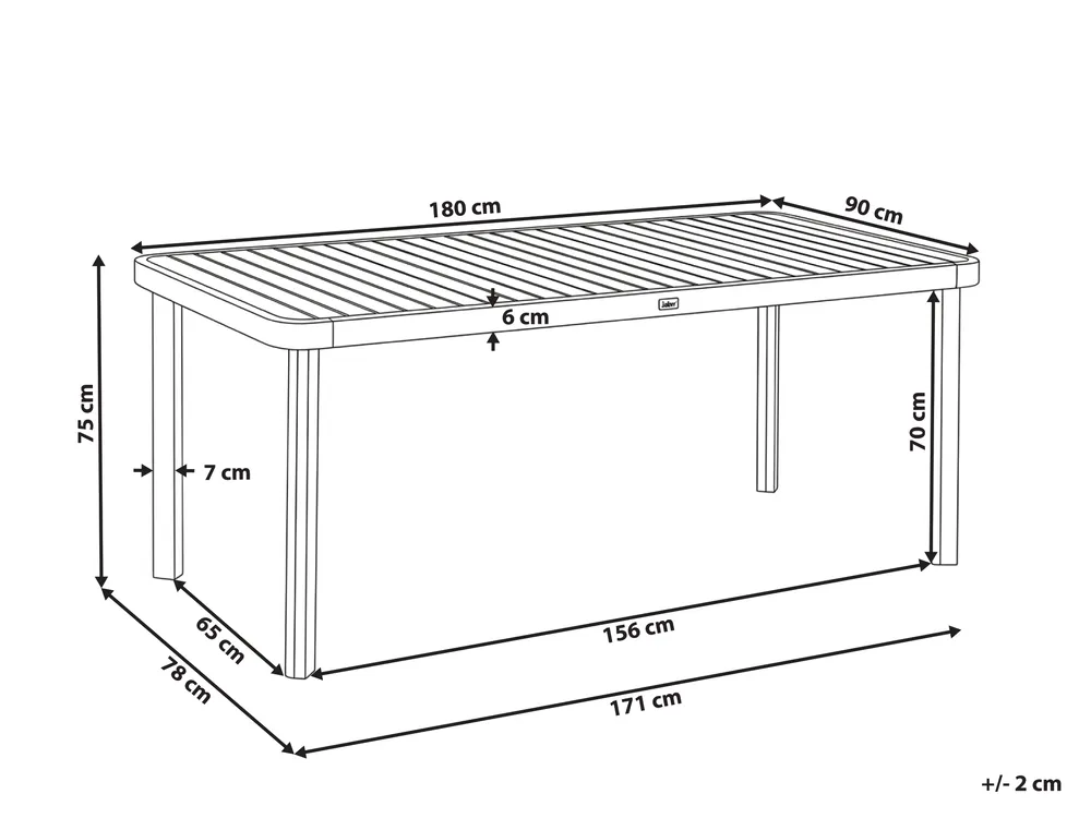 Tavolo da pranzo per 6 persone RONCELLO 180 cm 90 cm Legno d'acacia Marrone_1156015