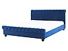 Bed Velvet AVALLON 160 x 200 cm (EU King Size) Navy Blue