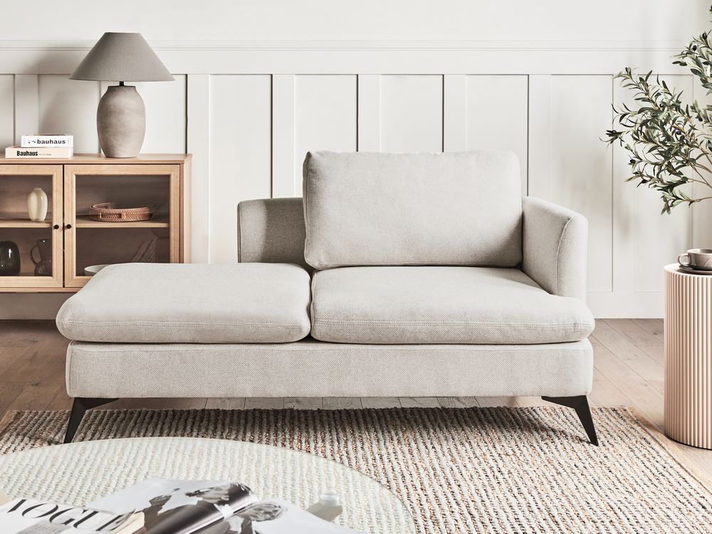 Right-Hand Chaise Longue SIEVOZ Fabric Light Beige