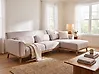 Corner Sofa SIMOS Fabric Light Grey Left Hand