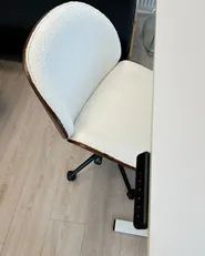 Sedia da scrivania MENESHA Bouclé Bianco_1016894