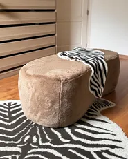 Pouffe BAYARD Faux Fur Light Brown_1037102