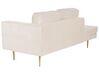 Chaise longue fluweel beige rechtszijdig MIRAMAS_848693