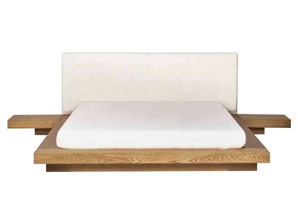 Bed Boucle ZEN 160 x 200 cm (EU King Size) Natural Ash Wood_931163