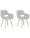 Set of 2 Dining Chairs CHICAGO Fabric Light Grey
