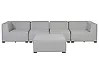 Sofá de jardín con otomana 4 plazas AREZZO modular Gris claro