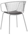 Metallstuhl silber mit Kunstleder-Sitz 2er Set RIGBY_775540