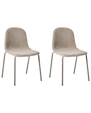 Set of 2 Conference Chairs LOMA Boucle Taupe_989937