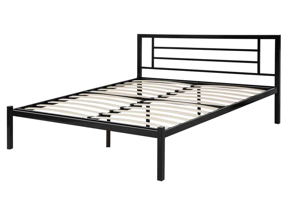 Bett mit Lattenrost Metall CUSSET 160 x 200 cm Schwarz_735354