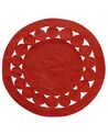 Tapis en jute rouge ⌀ 120 cm KOYUNLU_904046