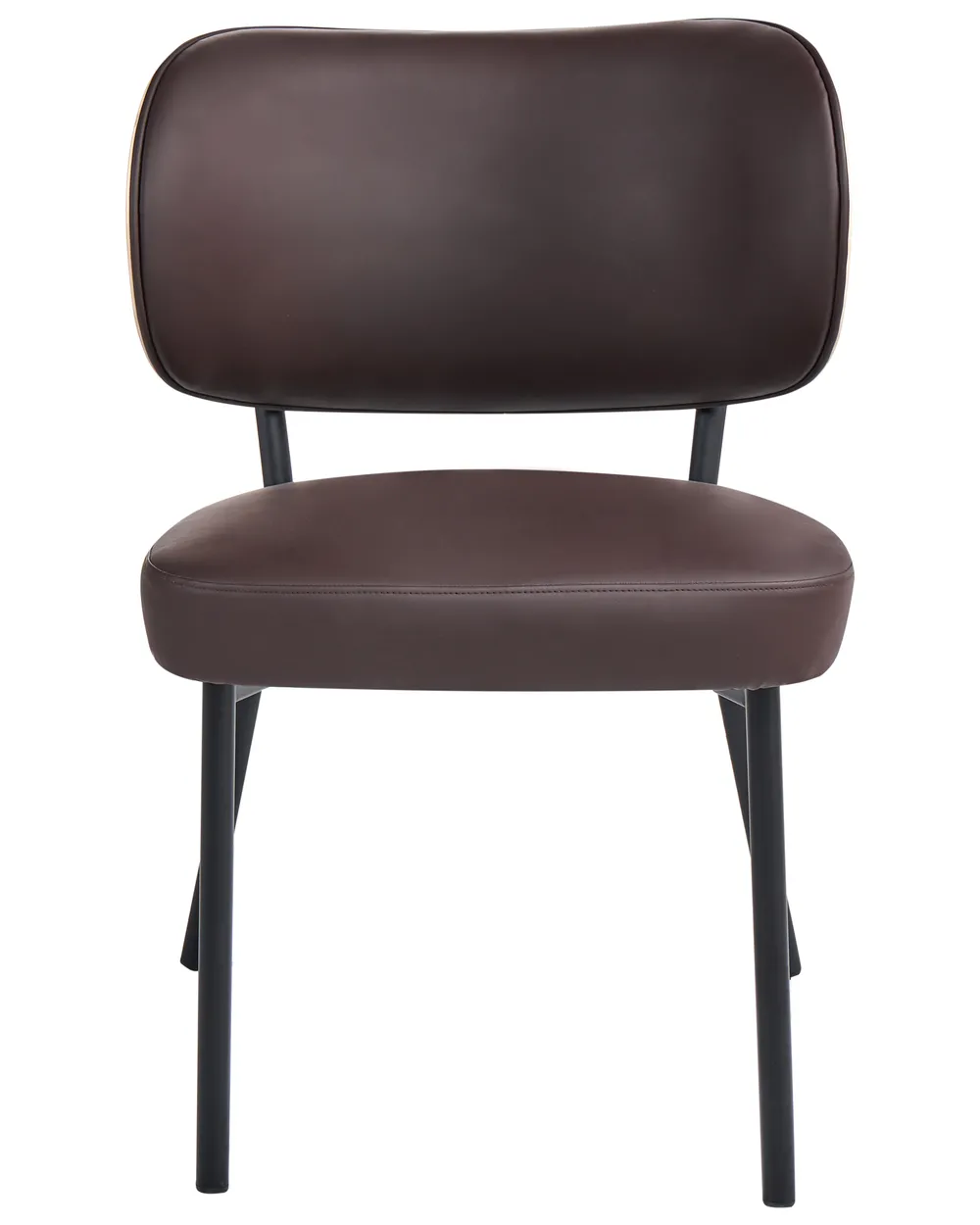 Set of 2 Dining Chairs WONDER Faux Leather Dark Brown_1058449