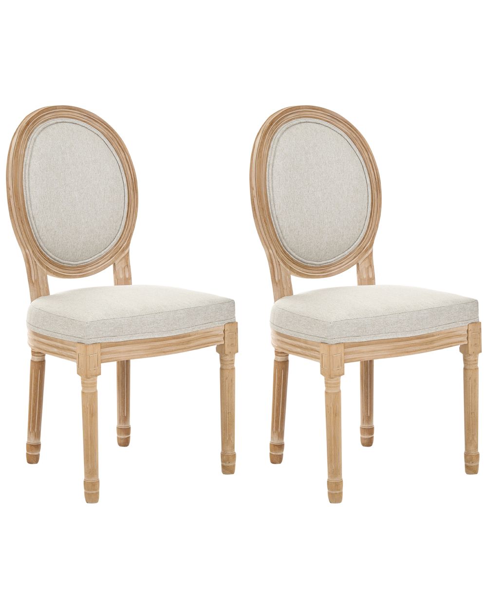 Set of 2 Chairs ALBANZA Fabric Light Brown/ Beige
