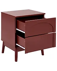 2 Drawer Bedside Table BOULIA Burgundy_1169421