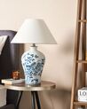 Lampada da tavolo porcellana bianca e blu 55 cm MAGROS_882978