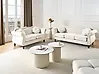 Living Room Set 5 Seater SKIEN Velvet Light Beige