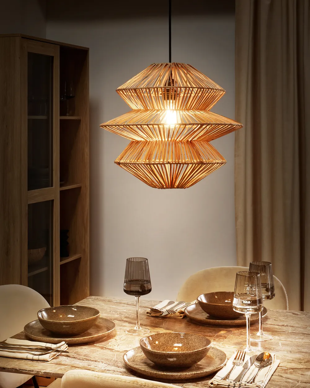 Lampa wisząca ANDUKI Rattan Naturalny