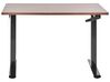 Justerbart skrivebord 120 x 72 cm mørkt tre og svart DESTINES_898884