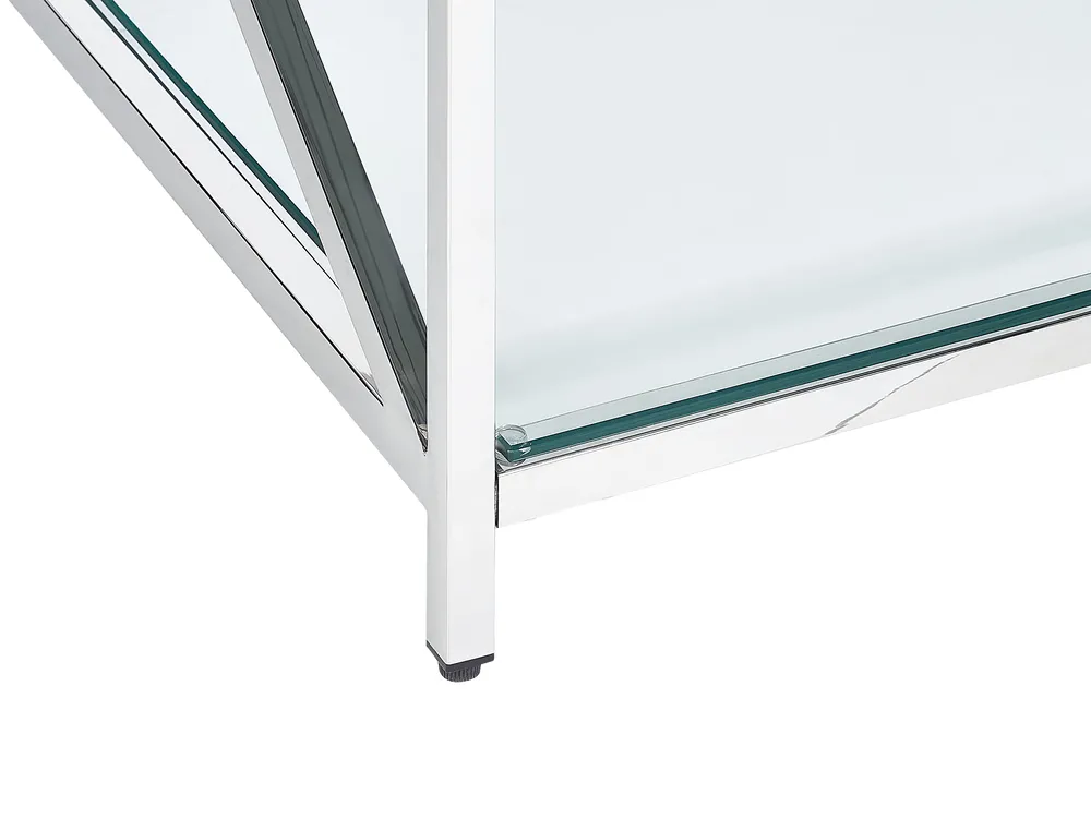 Coffee Table AUDET Tempered Glass Silver_857819
