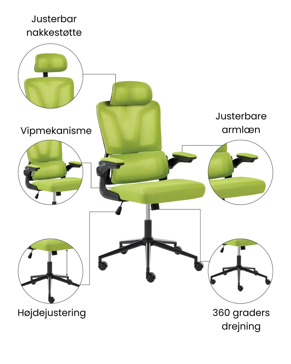 Kontorstol KRYOS Limegrøn_1074216