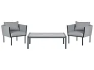 Garden Lounge Set with Table 5 Seater SKALA Metal Dark Grey_934672